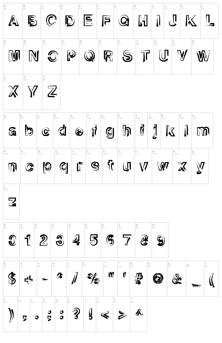 Heatstroke font map