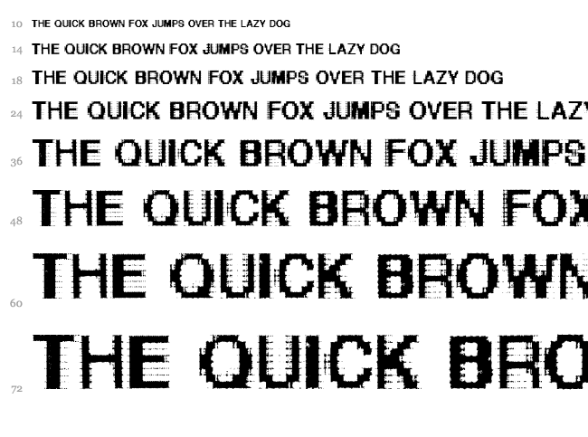 Helvetica Grosse Bit font waterfall