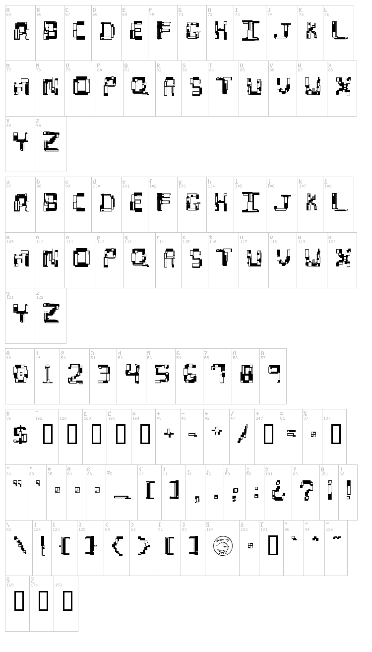 Hydrogen font map