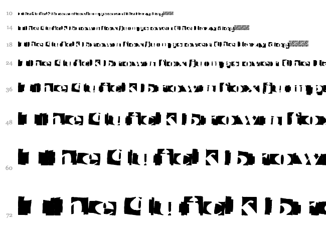Invertage font waterfall