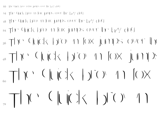 Invisible font waterfall