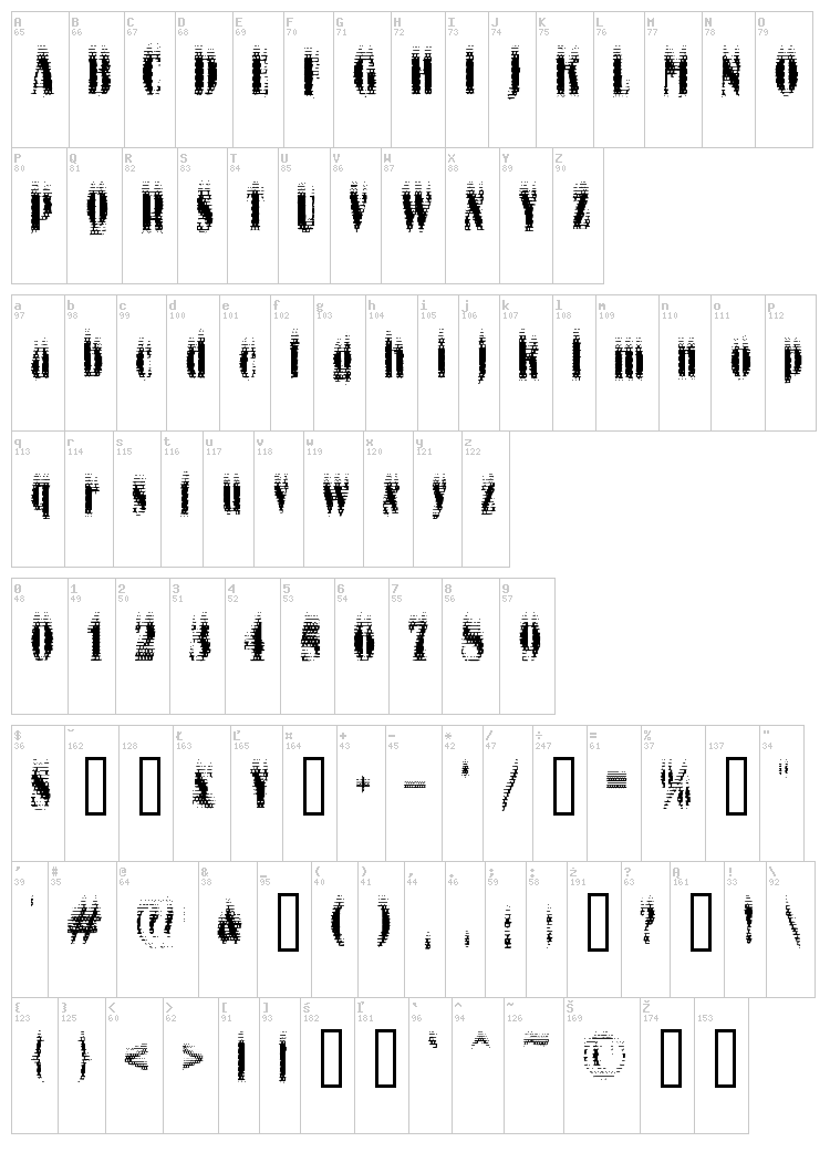 Ko City font map