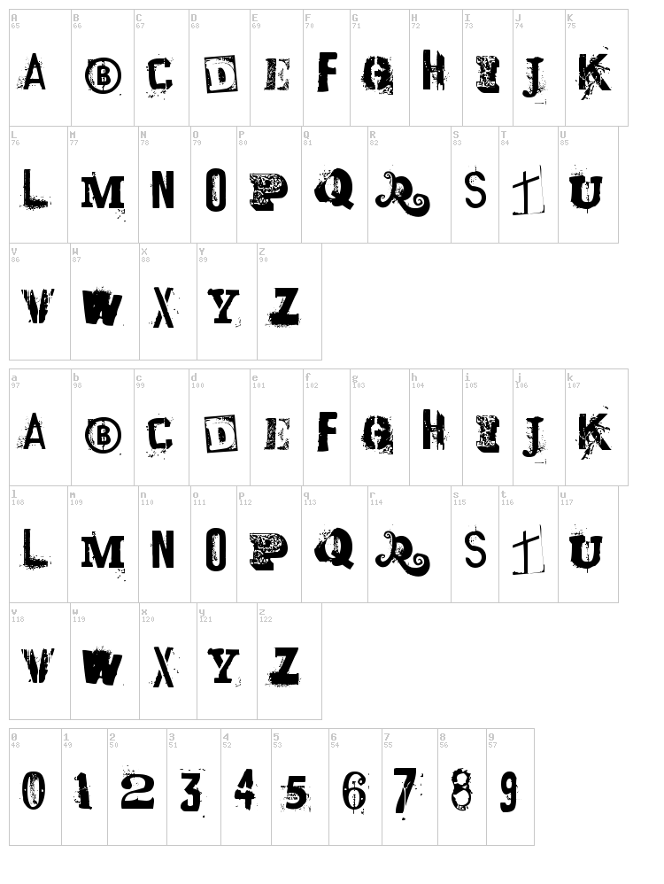 Laundromat 1967 font map