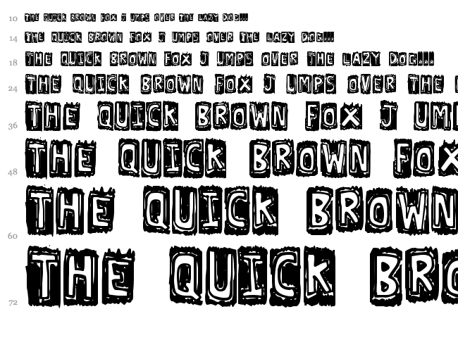 Lexographer font waterfall