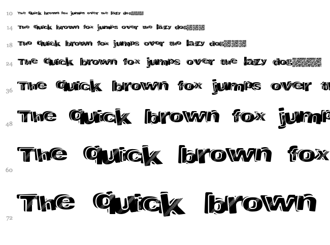 Liquor Bank font waterfall