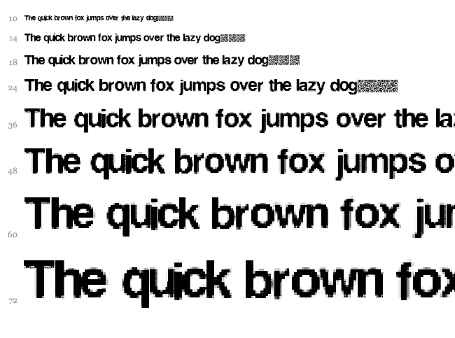 Lower Resolution font waterfall
