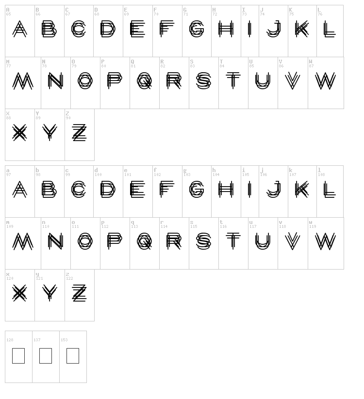 Maverick font map