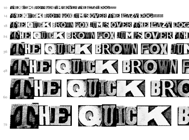 Metal Block Naked font waterfall