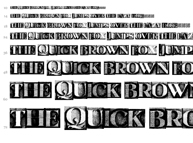 Metal Block Serif font waterfall