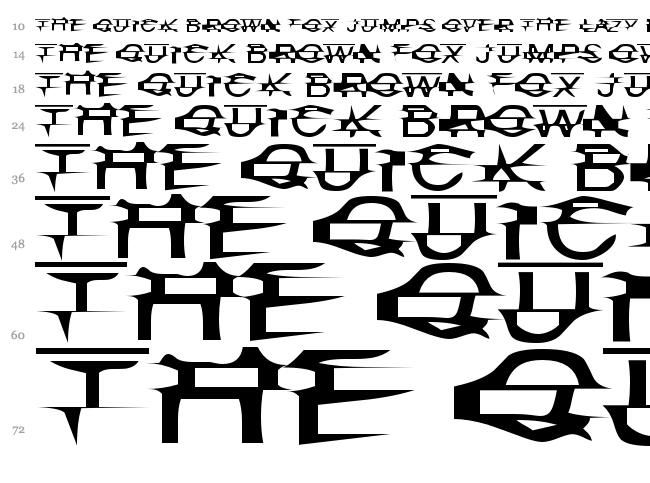 Misplaced font waterfall