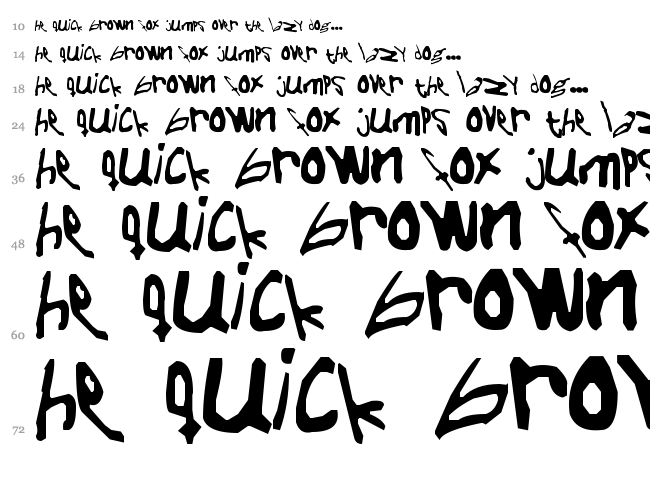 Naive Font font waterfall