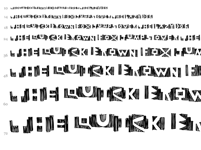 Negative font waterfall