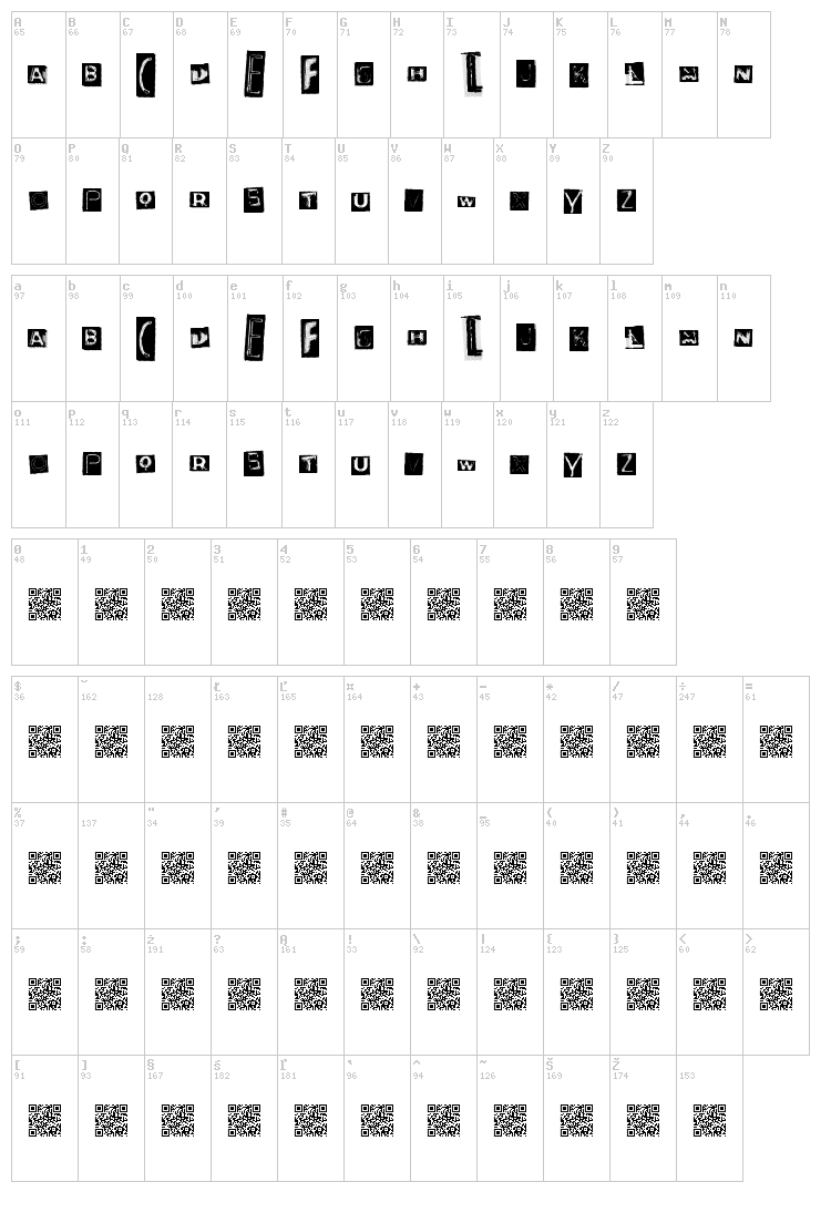 Neon Taste font map