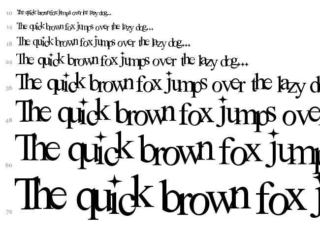 New Romantics font waterfall