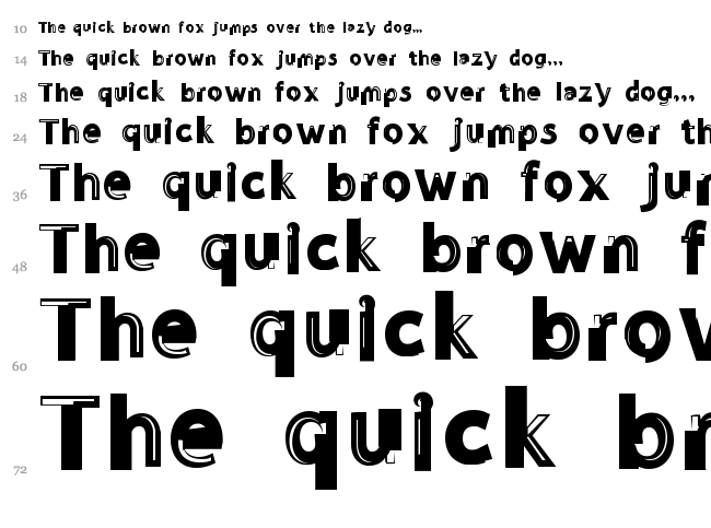 NoSense font waterfall