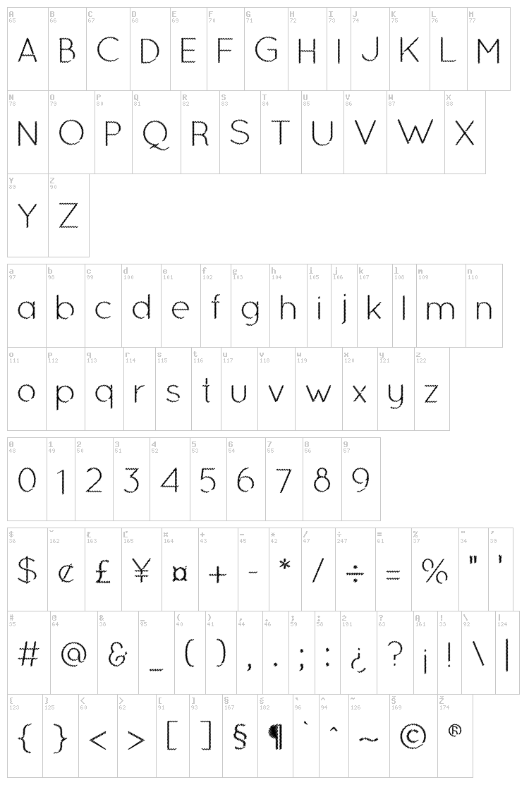 Ocie font map