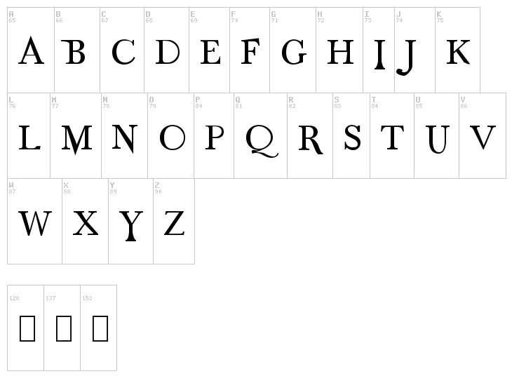 Old Dog, New Tricks Caps font map