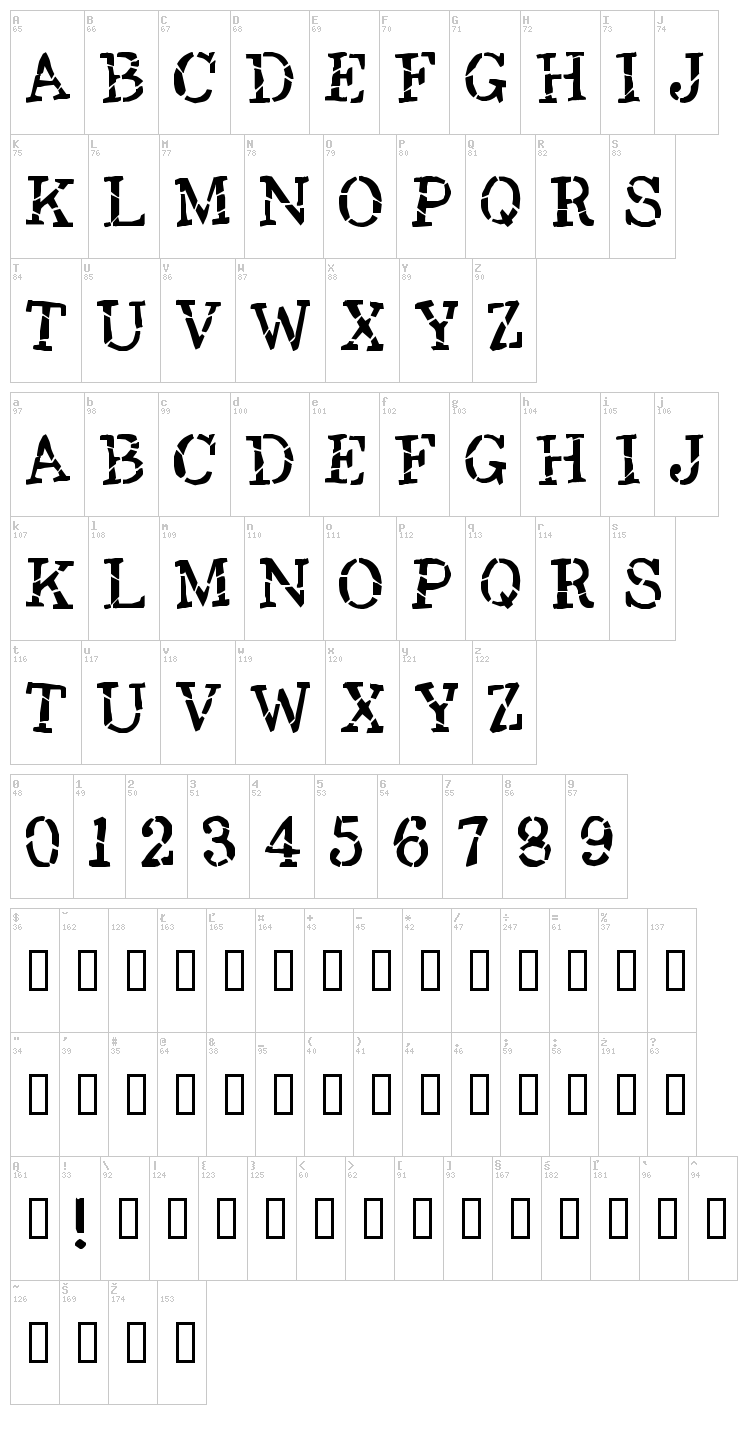 Opium font map