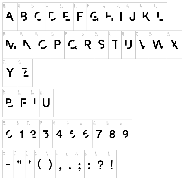 Paradox font map