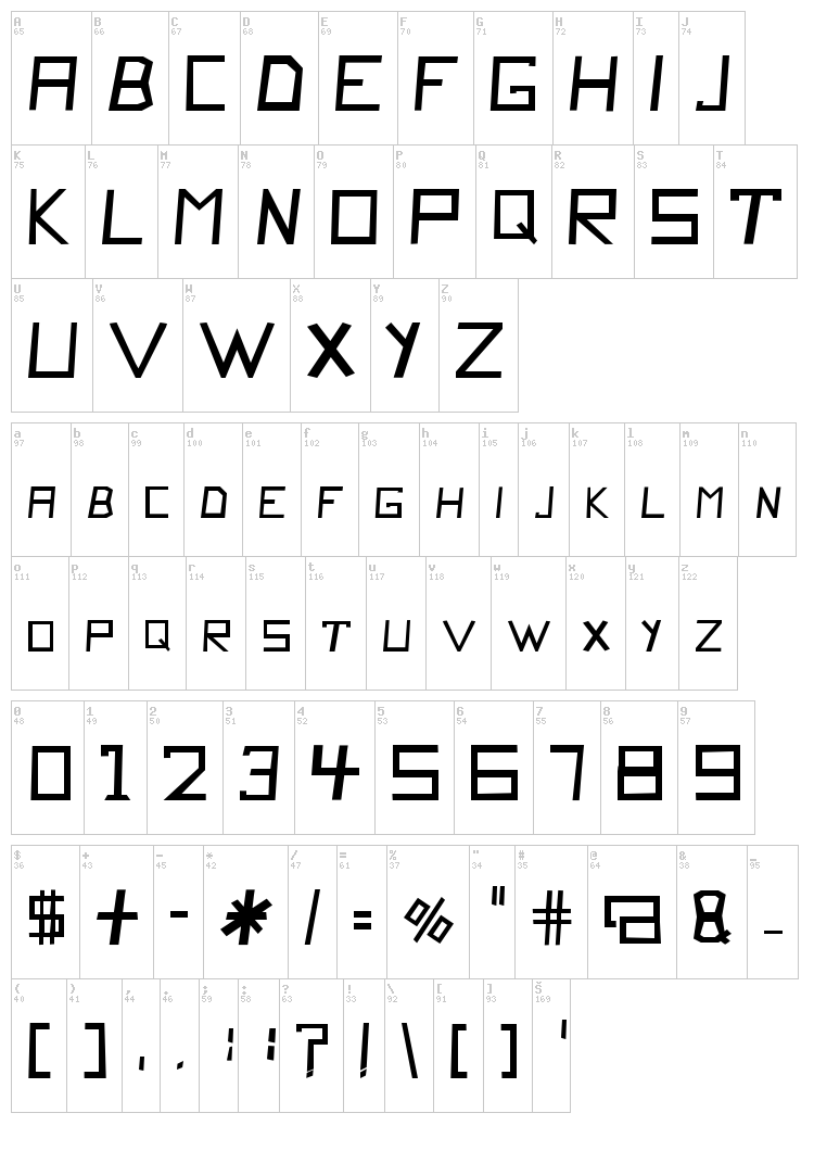 Pollo Asado font map