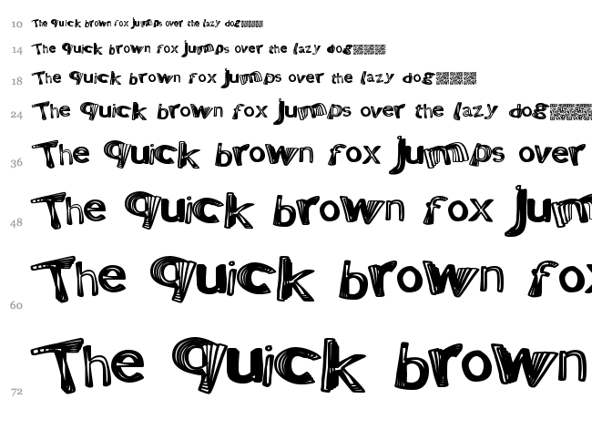 Positive Warp font waterfall