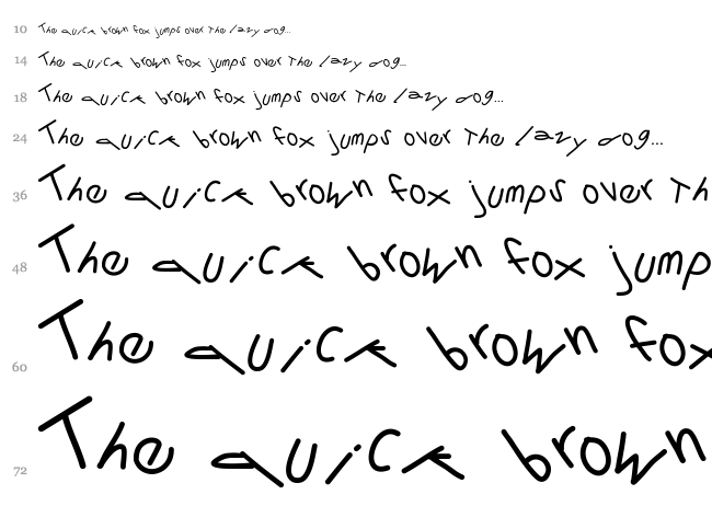 PW Tornado font waterfall