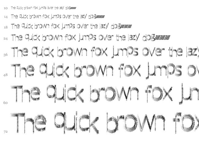 Quick Fade font waterfall