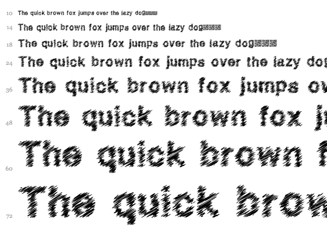 Quick Scratch font waterfall