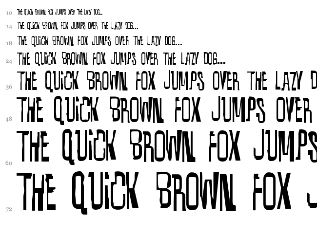 Quixotic font waterfall
