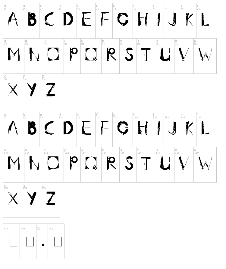 Radar.One font map
