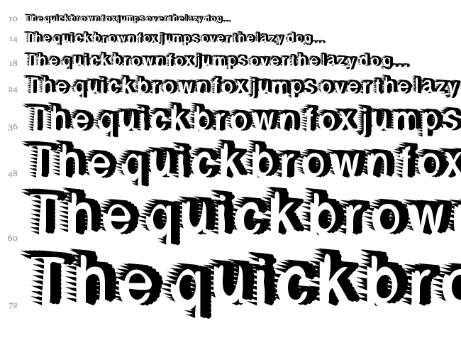 Rewind Forward font waterfall