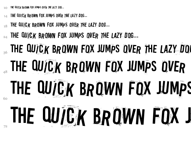 Rip-off font waterfall