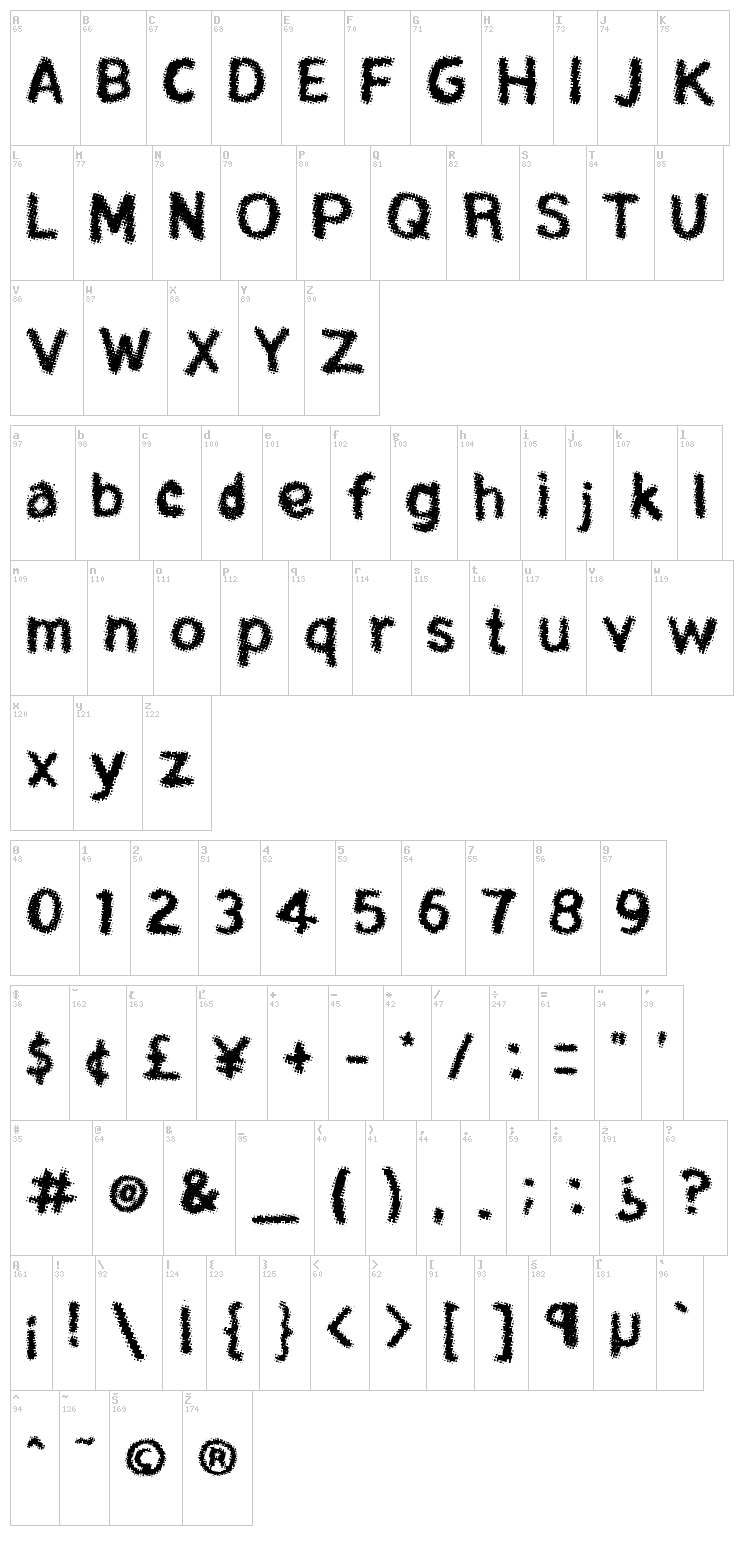 Rita font map