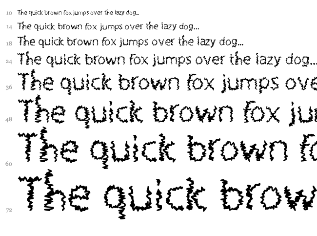 Rough Treatment font waterfall