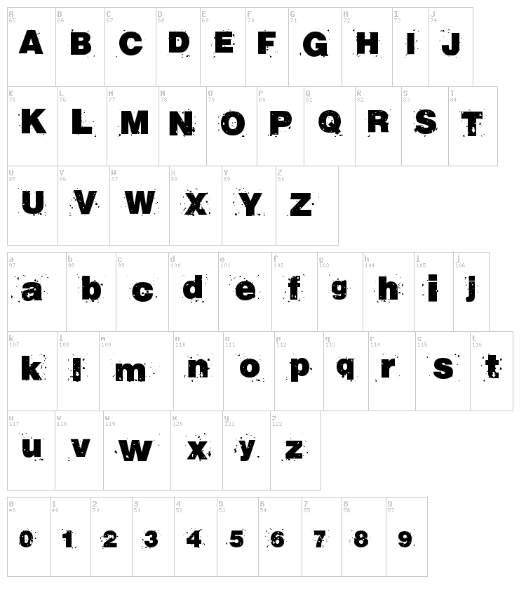 RvD Beton13 font map