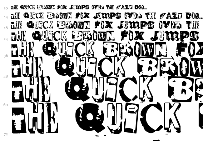 RvD Glued font waterfall