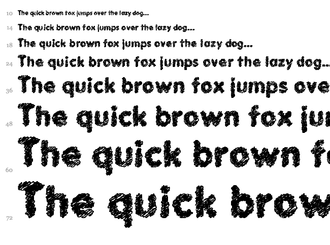 Scratch Bold font waterfall
