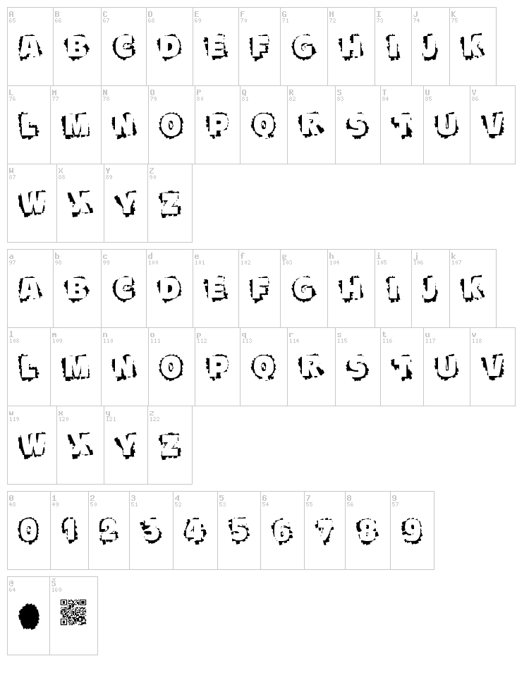 Scratch To Reveal font map