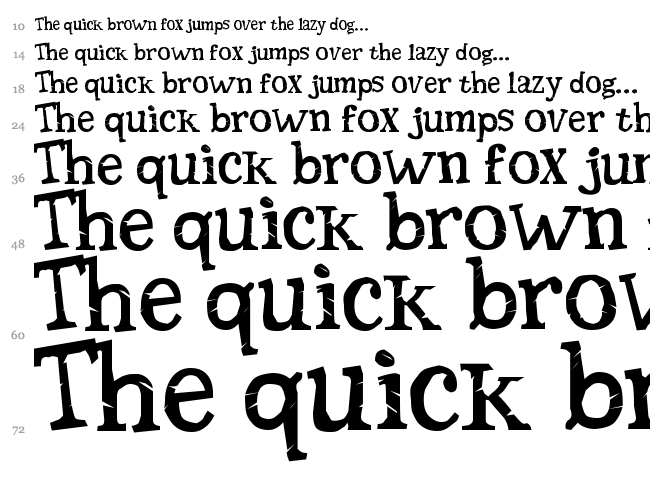 Seriffic Grunge font waterfall