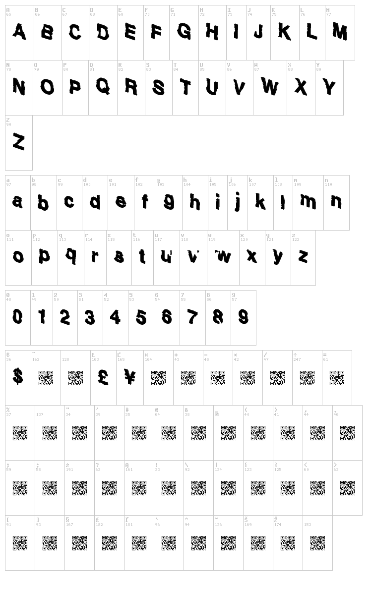 Sharking font map