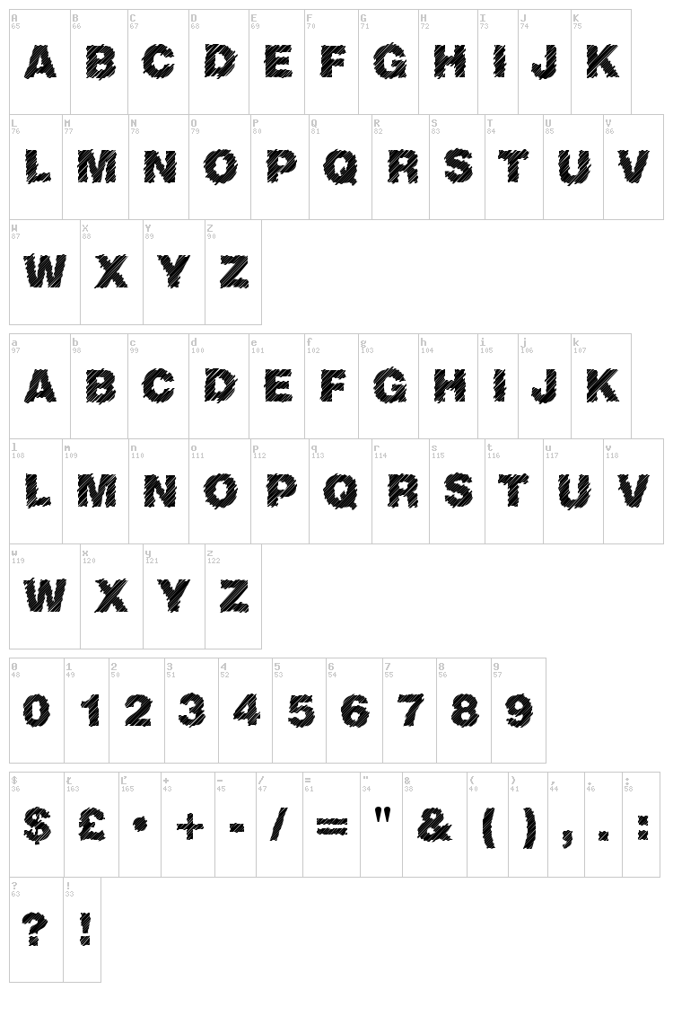 Sliced Juice font map