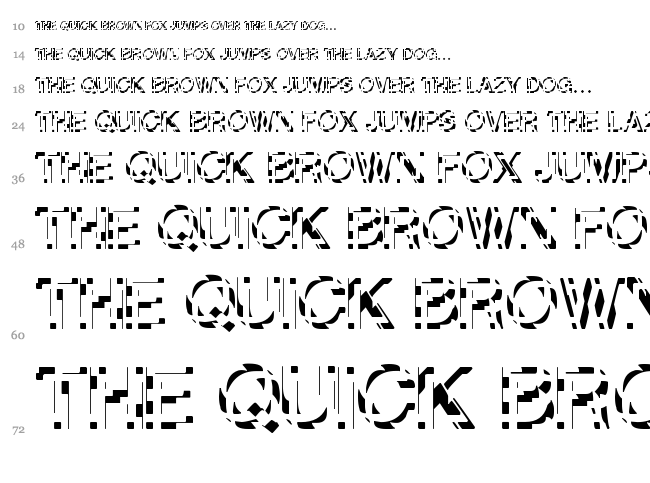 Sliced Tech font waterfall