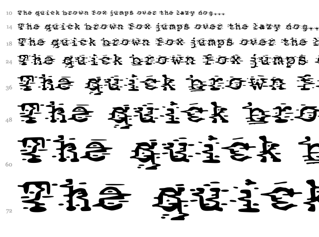Static font waterfall