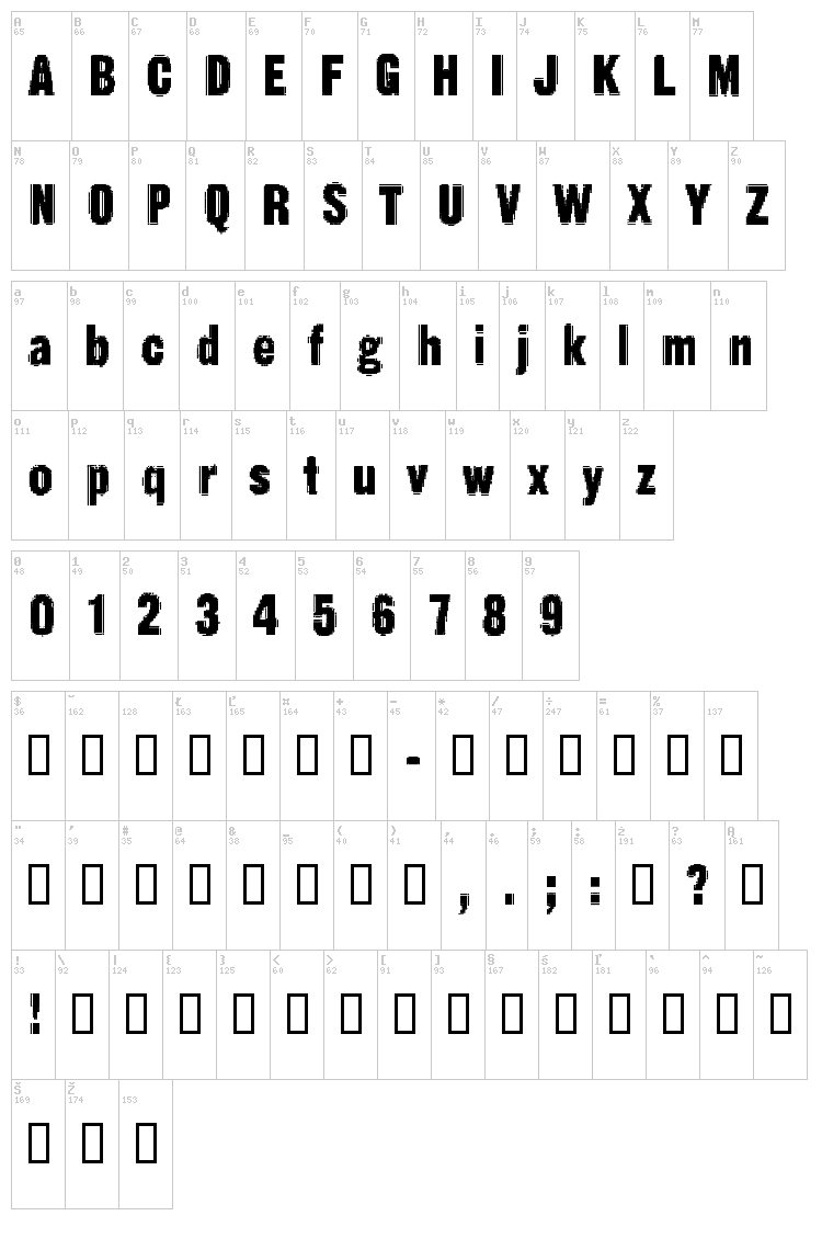 Static Age Fine Tuning font map