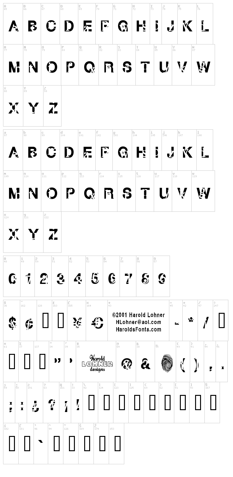 Subtext font map