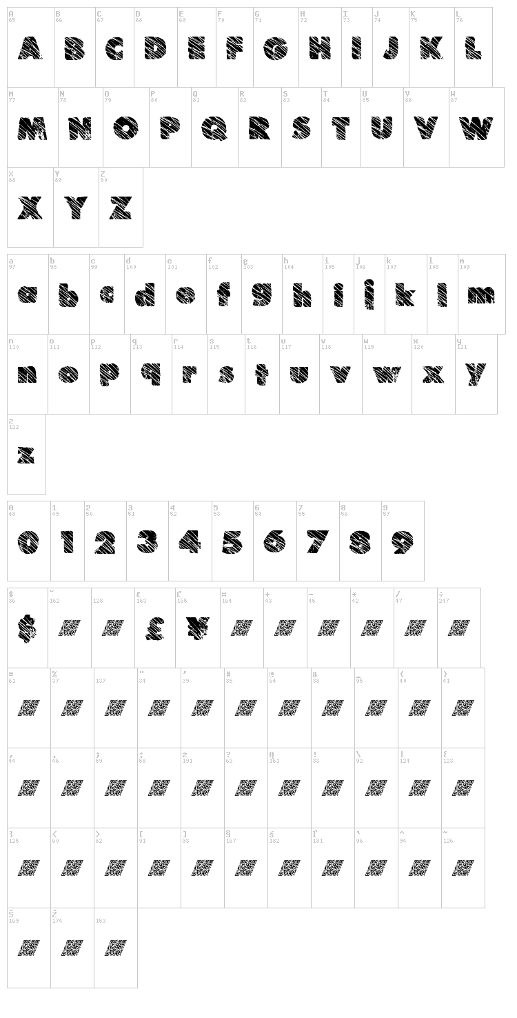 Such Frosting font map