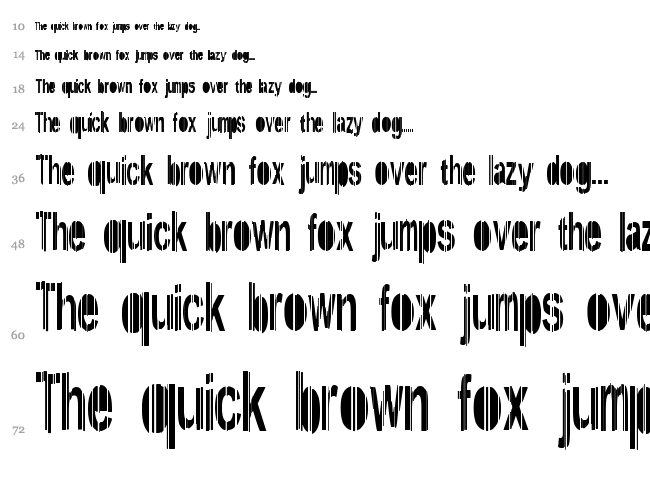 System font waterfall