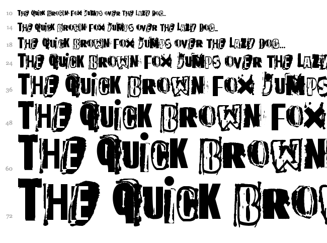 The quick monkey font waterfall