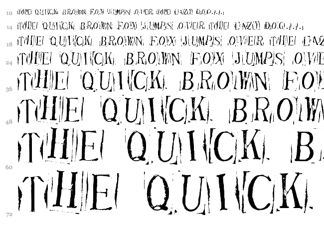 Ticket Capitals font waterfall