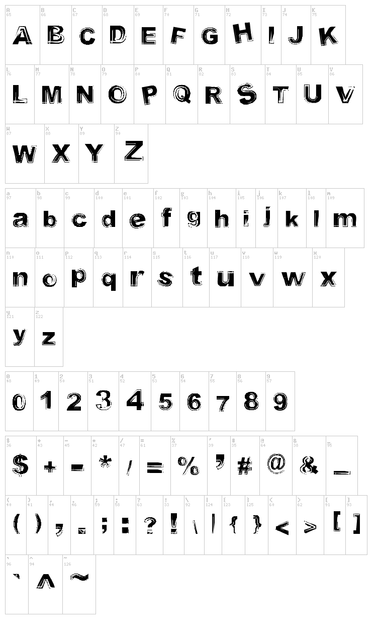 Timeportal font map